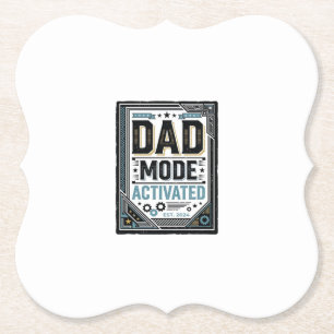 Dad Mode Activated Vintage Engraving Shirt Design_ Paper Coaster