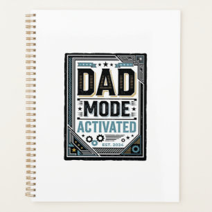 Dad Mode Activated Vintage Engraving Shirt Design_ Planner