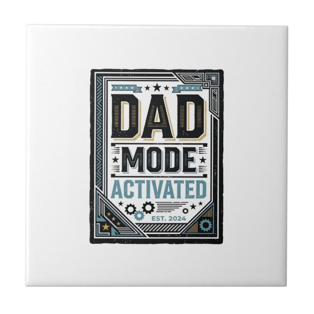 Dad Mode Activated Vintage Engraving Shirt Design_ Tile (Front)