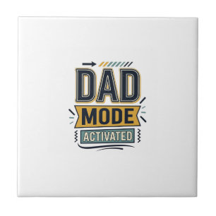 Dad Mode Activated Vintage Engraving Shirt Design  Tile