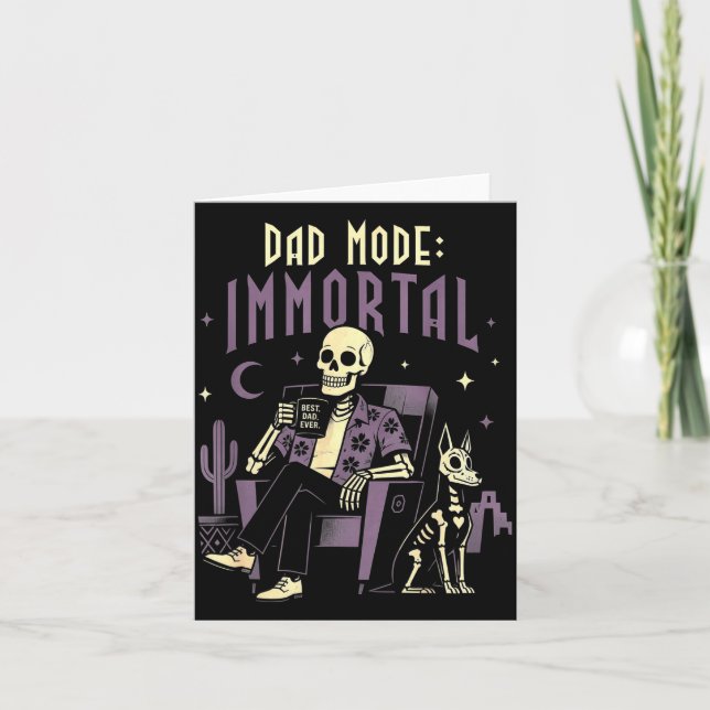 Dad mode immortal skeleton halloween daddy card (Front)