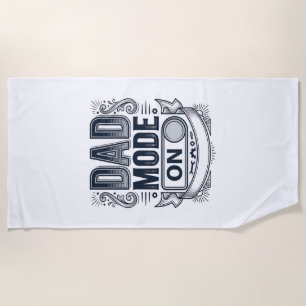 Dad Mode On Vintage Engraving Shirt Design_1 Beach Towel