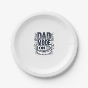 Dad Mode On Vintage Engraving Shirt Design_1 Paper Plate