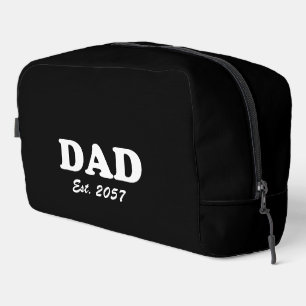 Dad modern typography custom est date plain black dopp kit
