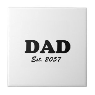 Dad modern typography custom established date tile