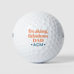 Dad Monogram Golf Balls Orange Freaking Fabulous