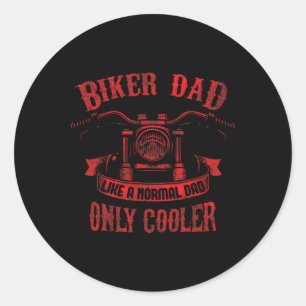 Dad Motorcycle Father39s Day Design For Fathers  Classic Round Sticker