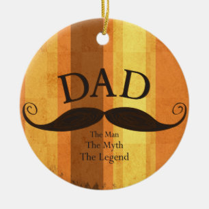Dad Moustache Christmas Ornament