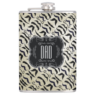 Dad Moustache Mr. Hipster Vintage Retro Hip Flask