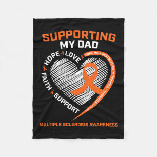 Dad Ms Dad Multiple Sclerosis Dad Ms Awareness Fleece Blanket