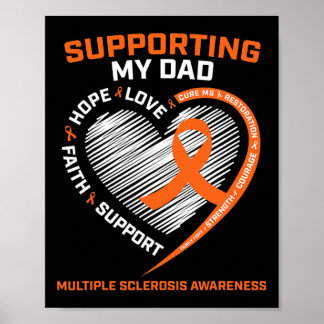 Dad Ms Dad Multiple Sclerosis Dad Ms Awareness  Poster