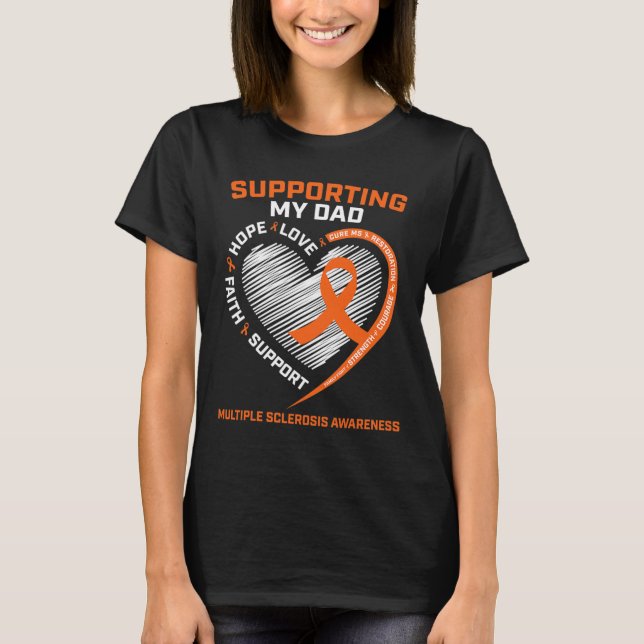 Dad Ms Dad Multiple Sclerosis Dad Ms Awareness  T-Shirt (Front)