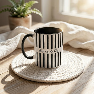 Dad Mug: Custom Striped Kids Names Coffee Cup