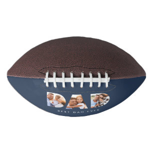 Dad multi photo typography navy blue modern american football