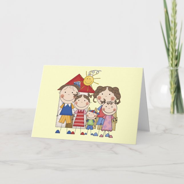 Dad, Mum, Big Sis, Middle Sis, Little Brother Card (Front)