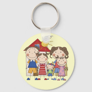 Dad, Mum, Big Sis, Middle Sis, Little Brother Key Ring