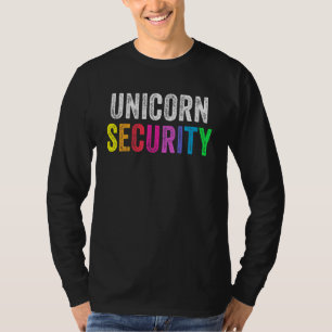 Dad Mum Daughter Adult Costume Unicorn Security T-Shirt