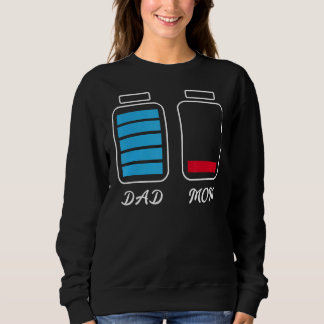 Dad Mum Full Low Battery Family Sweatshirt