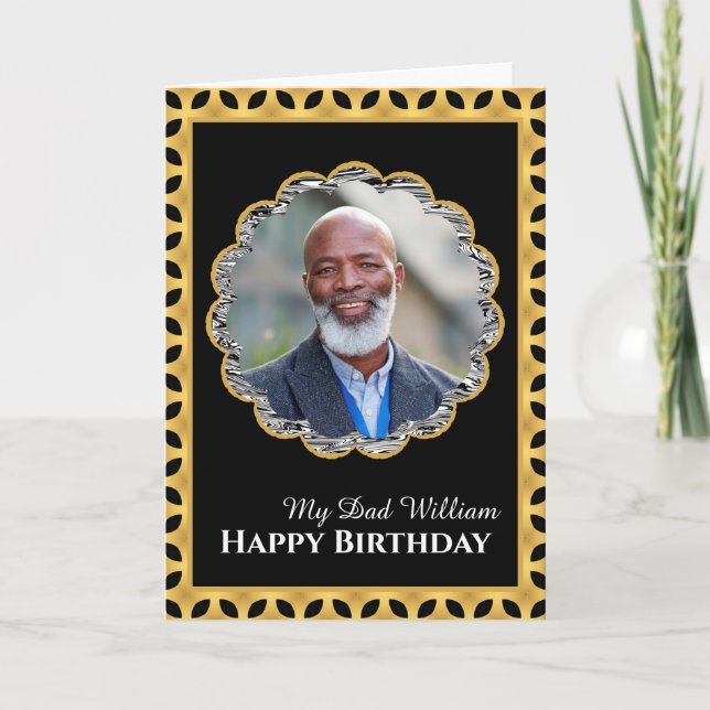 Dad Mum Grandpa Photo Birthday Card Custom (Front)