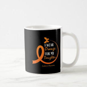 Dad Mum I Wear Orange For My Daughter Leukaemia Aw Coffee Mug