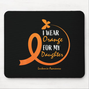 Dad Mum I Wear Orange For My Daughter Leukaemia Aw Mouse Mat