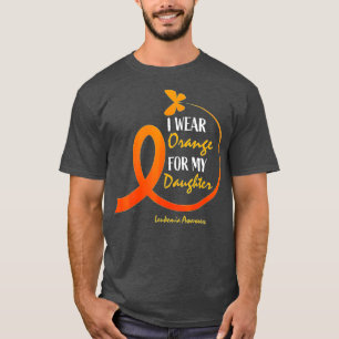 Dad Mum I Wear Orange For My Daughter Leukaemia Aw T-Shirt