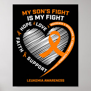 Dad Mum Leukaemia Awareness Son Gifts Men Women So Poster