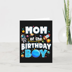 Dad Mum Of The Birthday Boy Astronaut Family Space Card