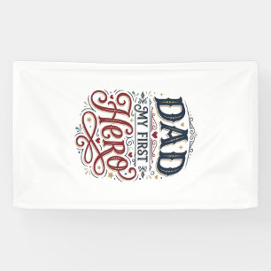 Dad My First Hero Vintage Typography Shirt_1 Banner