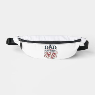Dad My First Hero Vintage Typography Shirt_1 Bum Bags
