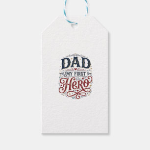 Dad My First Hero Vintage Typography Shirt_1 Gift Tags