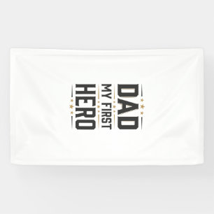Dad My First Hero Vintage Typography Shirt Design_ Banner