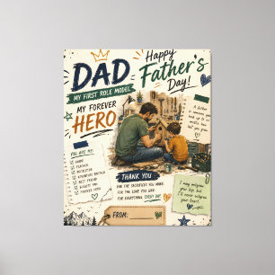 Dad My First Role Model Canvas Print
