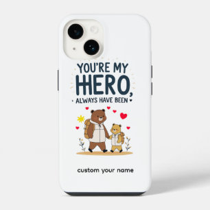 Dad, My Forever Hero 💙 – Heartfelt Father’s Day iPhone 14 Case