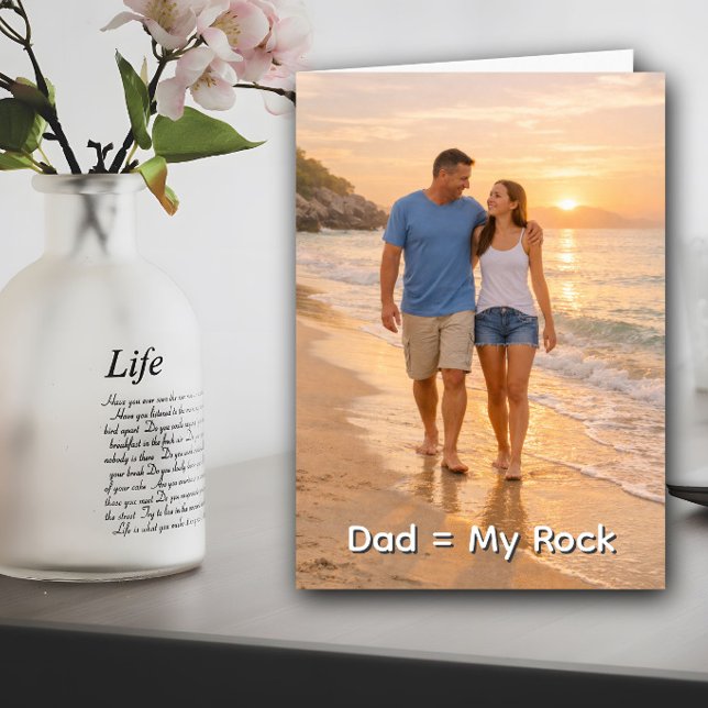 Dad, My Rock Beach Sunset Custom Father's Day Card (Creator Uploaded)