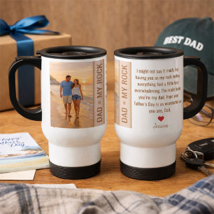 Dad, My Rock Beach Sunset Custom Father's Day Travel Mug