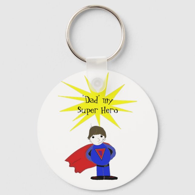 Dad My Super Hero Key Ring (Front)