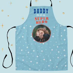 Dad my Superhero Fun Photo Fathers day Apron