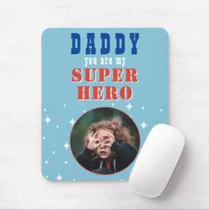 Dad my Superhero Fun Photo Fathers day Mouse Mat