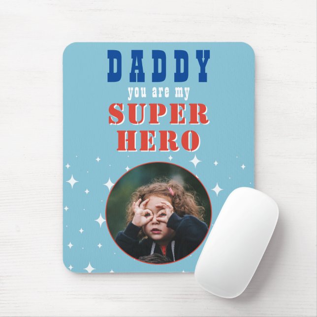Dad my Superhero Fun Photo Fathers day Mouse Mat (With Mouse)