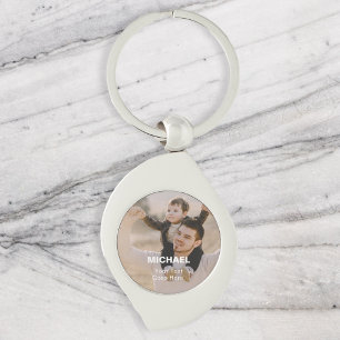 Dad Name Photo Simple Key Ring