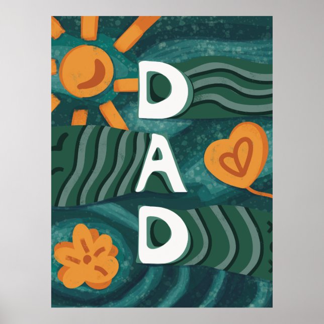 Dad - National Dad Appreciation Day Green Poster (Front)