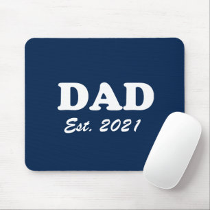 Dad navy blue custom established date modern mouse mat