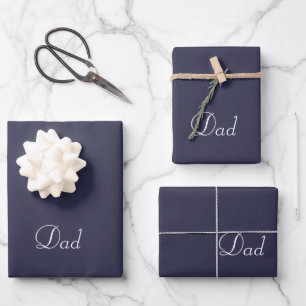 Dad Navy Blue Father's Day Wrapping Paper Sheet