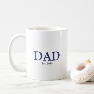 Dad navy blue white custom established date cute coffee mug