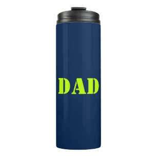 Dad neon green navy blue modern typography cool thermal tumbler