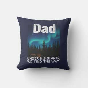 Dad Northern Lights Camping Customizable Cushion