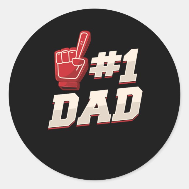 Dad Number One Papa Father Daddy Fathers Day Gift Classic Round Sticker (Front)