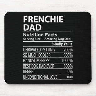 Dad Nutrition Facts Fun Frenchie Dog Owner Mouse Mat