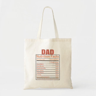 Dad Nutrition Facts Humourous Dad Quote For Father Tote Bag